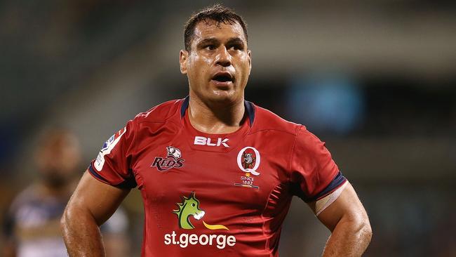 CANBERRA, AUSTRALIA - APRIL 08:  George Smith of the Reds looks on during the round seven Super Rugby match between the Brumbies and the Reds at GIO Stadium on April 8, 2017 in Canberra, Australia.  (Photo by Mark Metcalfe/Getty Images)