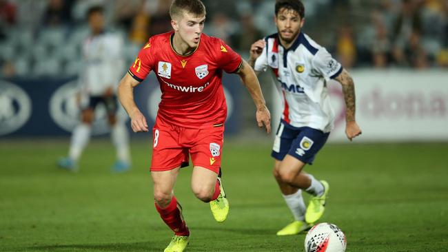 Off-season recruit Riley McGree was one of eight SA-born or raised players in Adelaide United’s starting XI for its A-League season-opener. Picture: Ashley Feder/Getty Images