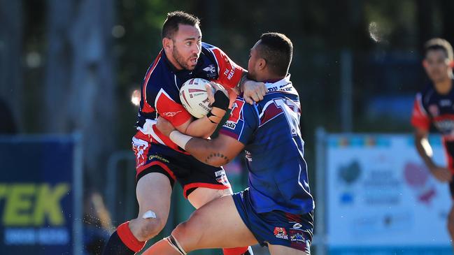 August 9, Ormeau Shearers v Runaway Bay in Gold Coast Rugby League A Grade. Ormeau Shearers number Shay Stevens in action. Scott Powick Newscorp