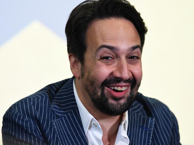 BRISBANE, AUSTRALIA - MARCH 05: Lin-Manuel Miranda speaks during a press conference on March 05, 2023 in Brisbane, Australia. (Photo by Jono Searle/Getty Images)