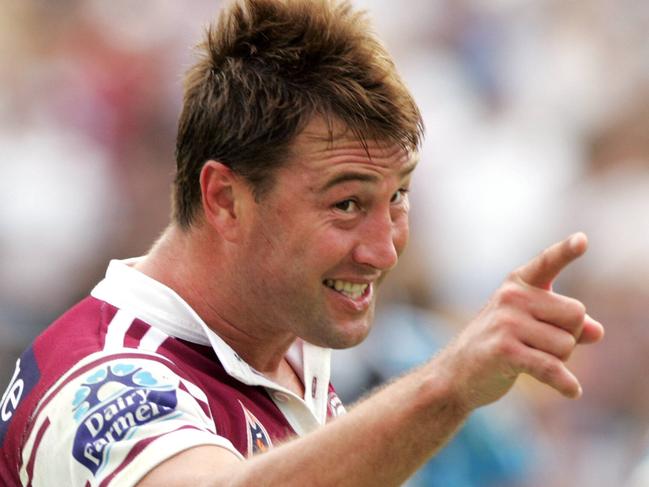 Terry Hill makes a point to a touch judge during Manly v Cronulla NRL game at Brookvale Oval in Sydney.