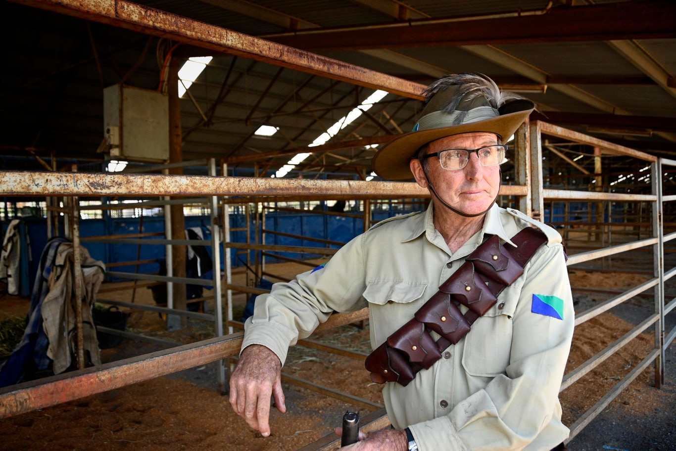 Queensland Mounted Infantry Challenge at the Toowoomba Showgrounds. 11th Light Horse Regiment Darling Downs Troop President John Egan