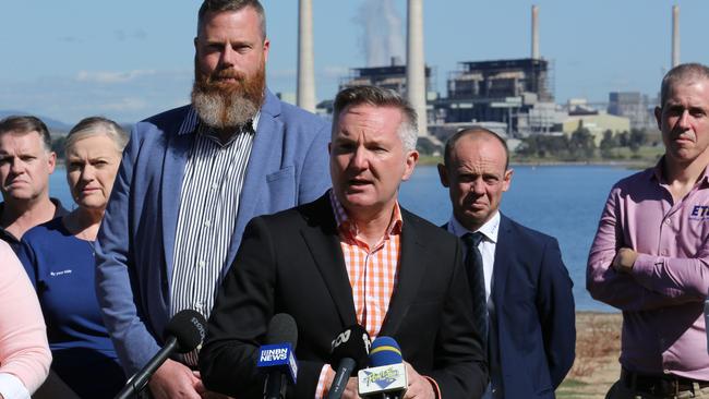 Energy Minister Chris Bowen announcing Australia's Net Zero Authority. Picture: Britta Campion