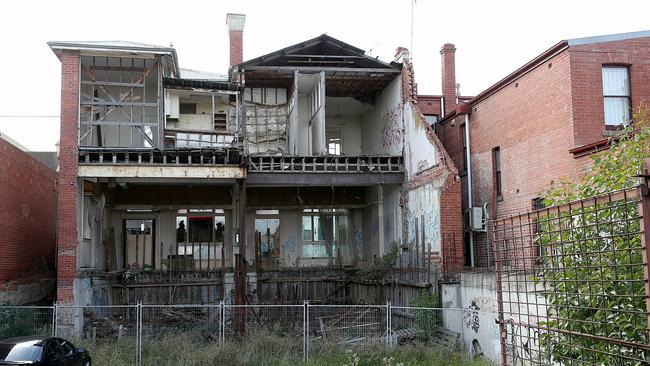 The former State Savings bank site in Camberwell is crumbling. Picture: Mark Stewart