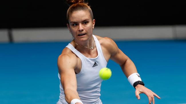 Greece’s Maria Sakkari during her match with Germany's Tatjana Maria. Picture: AFP