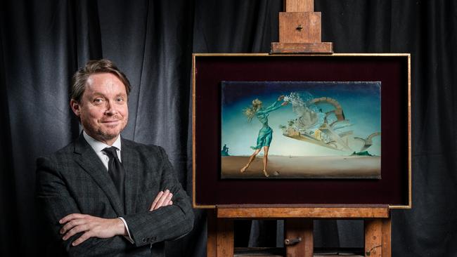 NGV director Tony Ellwood with Salvador Dalí’s Trilogy of the desert: Mirage, 1946.