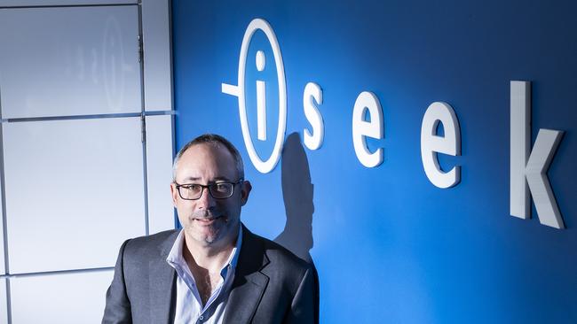 Jason Gomersall, the founder and CEO of Brisbane-based iseek Comminications, a rapidly expanding data centre empire. Picture: Mark Cranitch