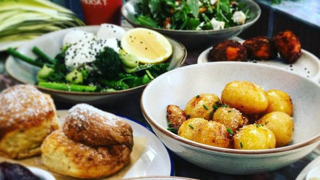 A feast at Percy Plunkett, including the popular scones. Picture: Justin Ristevski/@chefjustin.ristevski