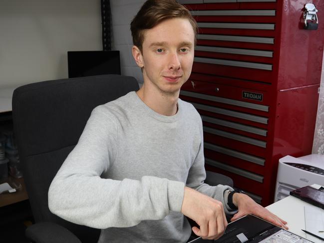 YouTuber Hugh Jeffreys restores and repairs iPhones, computers and other old gadgets to an online audience of almost half a million people. PHOTO: Hugh Jeffreys