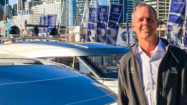 Rodney Longhurst at the Riviera display at the Sydney International Boat Show.