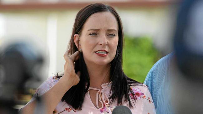 Member for Keppel Brittany Lauga at a press conference to announce solar panels will be placed on local state school roofs. Picture: Chris Ison ROK130318csolar1