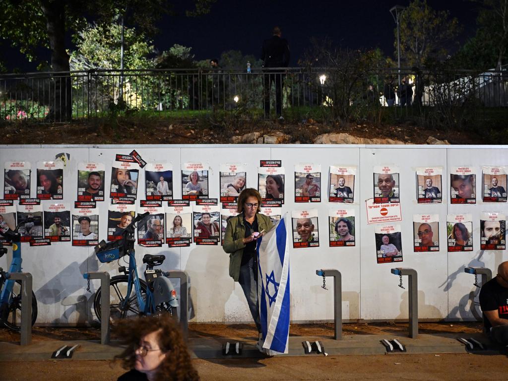 Protesters led by bereaved families, and families of hostages, rally against Prime Minister Benjamin Netanyahu during a protest and memorial on the one month anniversary of the October 7 attacks outside The Knesset. Picture: Getty Images