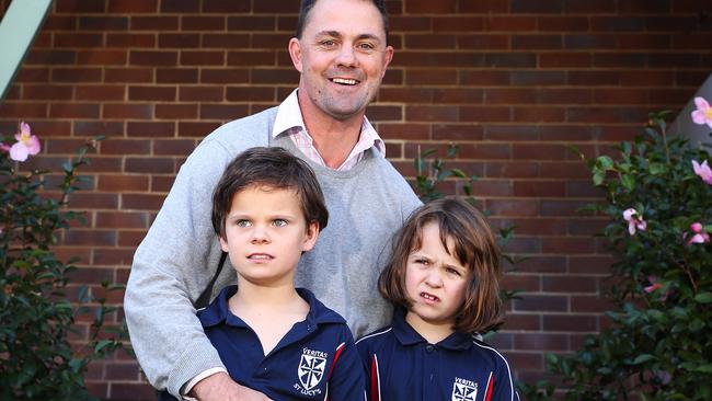 Sean Tobin with Oliver and Tayla. Picture: John Feder