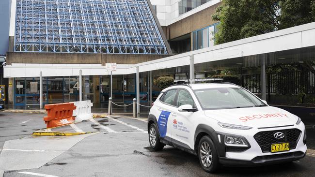 A man allegedly stabbed two security guards, dislocated the shoulder of a third, and injured a nurse during an attack at Westmead Hospital on Friday night. Picture: NewsWire/ Monique Harmer