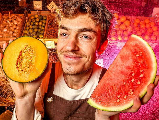 New research shows that certain smells and scents can encourage shoppers, including that the smell of melon in supermarket can boost sales by 30 per cent. Wally Pleascence, 26. Picture: Tim Carrafa