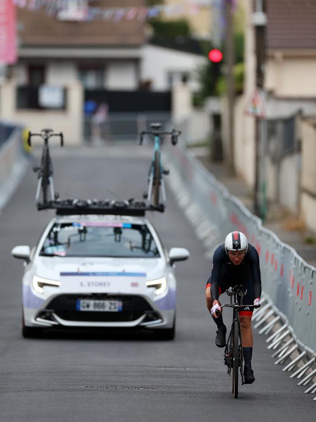 The female athletes completed one lap compared to the two laps their male counterparts race. Picture: Michael Steele/Getty Images