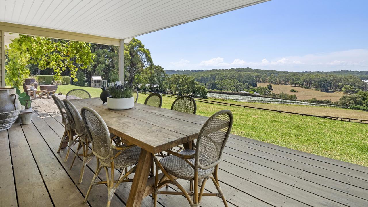 Enjoy a meal out on your deck and look out on your land.