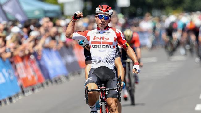 Please Credit. WILLIAMSTOWN, AUSTRALIA -JANUARY 03:  Caleb Ewan of NSW and the Lotto Soudal Team  during the 2019 Lexus of Blackburn Bay Crits at Williamstown on January 3, 2019, in Victoria, Australia. PHOTO: CON CHRONIS