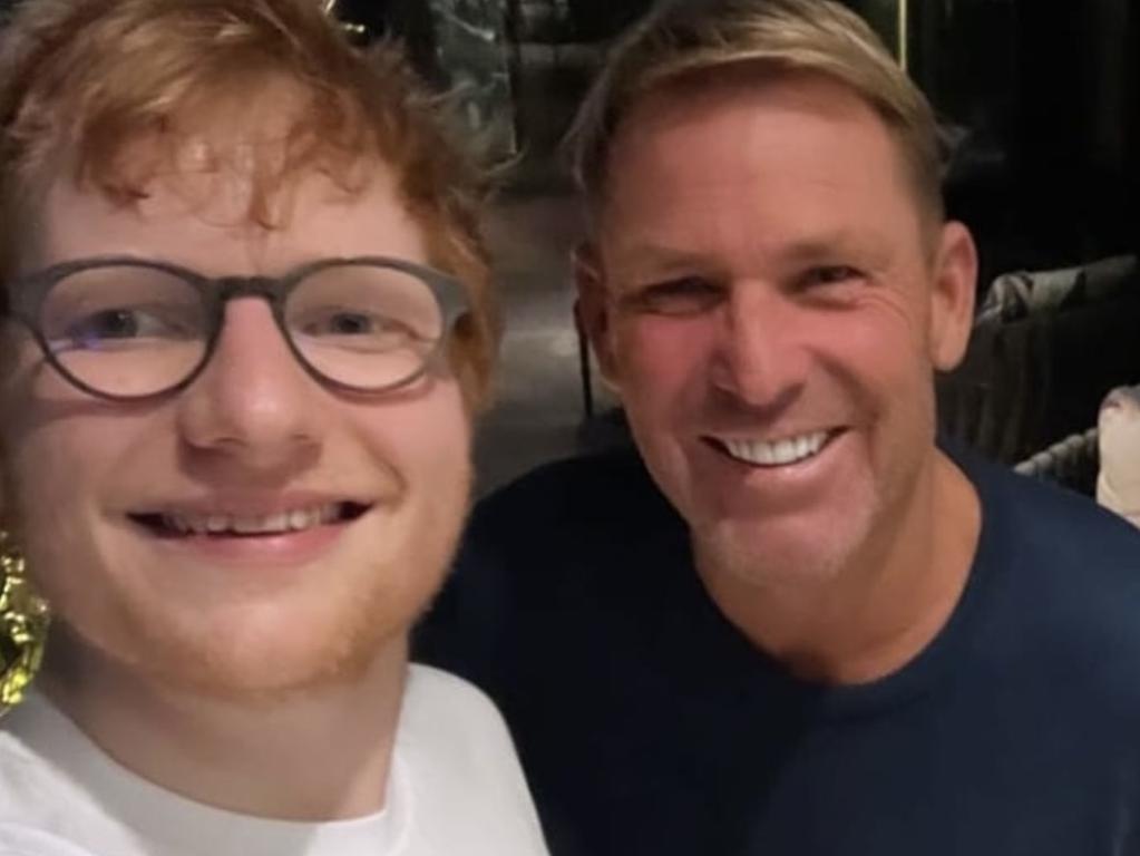 Ed Sheeran called Shane Warne a “lovely person inside and out”. Picture: Instagram