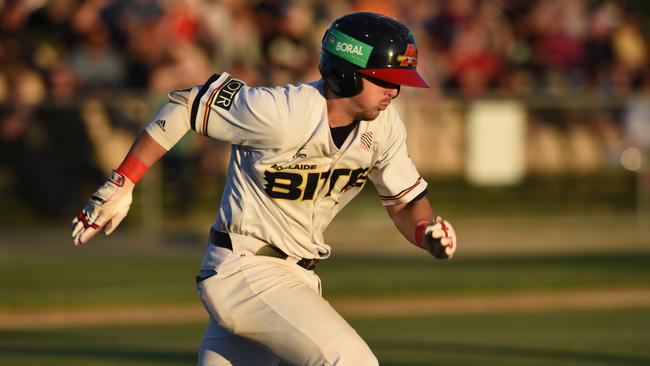 Jordan Cowan in action for the Bite against Brisbane in the ABL playoffs at West Beach. Picture: Sam Wundke