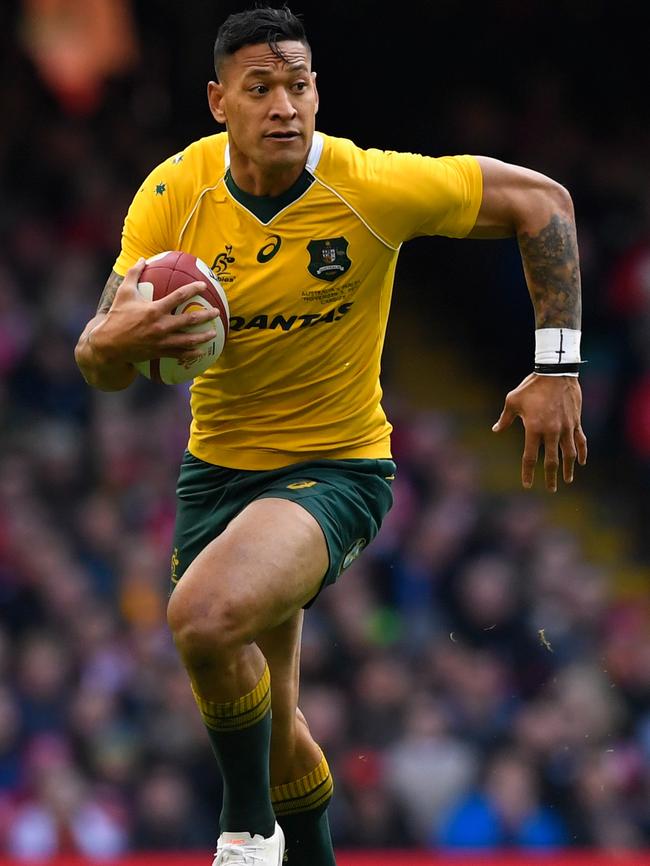 Israel Folau reaches 50 Test caps this week. Picture: Getty Images