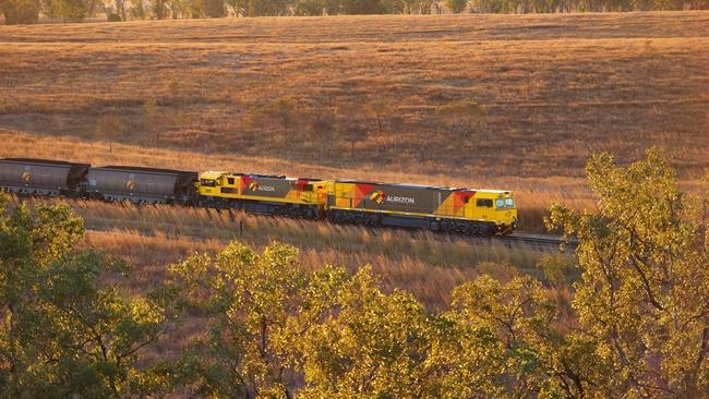 An Aurizon train hauls coal.