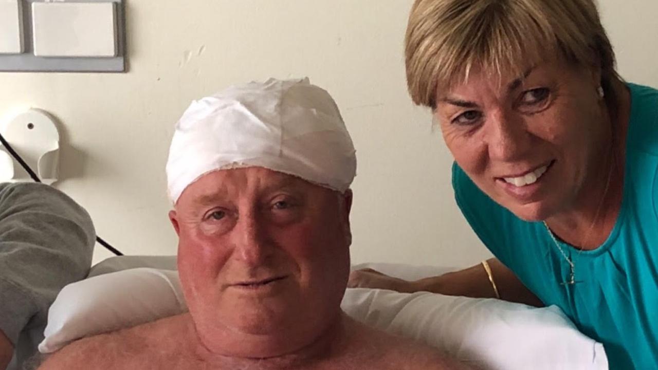 Rod and Maree Patterson at The Alfred following the stabbing attack. Picture: Supplied.