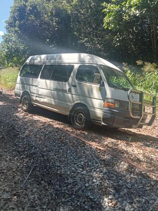 Zap De Jong's stolen van was discovered by his friend on cane rail tracks near the Greenpatch Campground in Gordonvale. Picture: Supplied by Zap De Jong