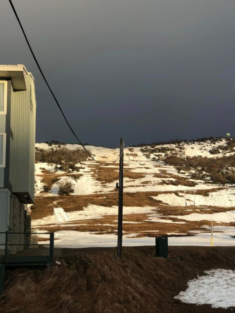 The grim sight at Thredbo that forced the closure of the field early.