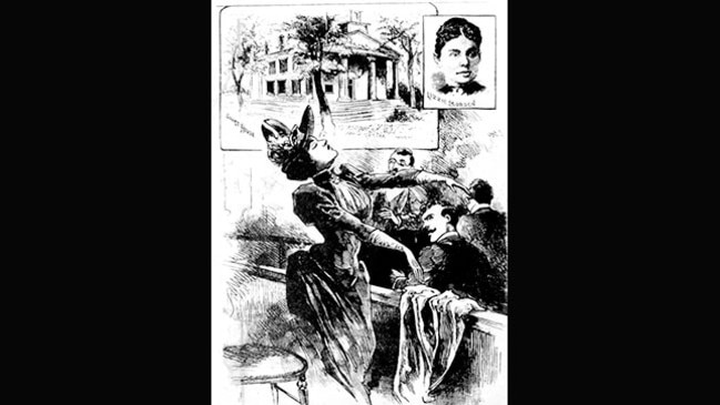 An 1892 poster of alleged axe murder Lizzie Borden’s trial.