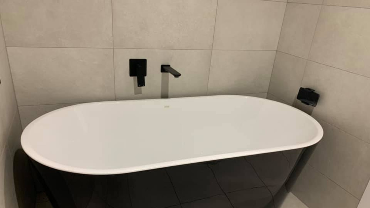 The mum also installed a phone holder over the bath. Picture: Facebook