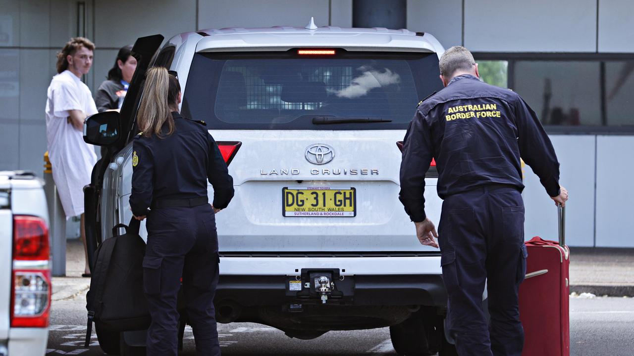 Border Force officers at John Hunter Hospital. Picture: Adam Yip