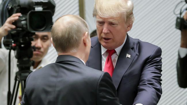 Mr Trump said he believed his country’s intelligence agencies. Picture: Mikhail Klimentyev/AFP/ SPUTNIK