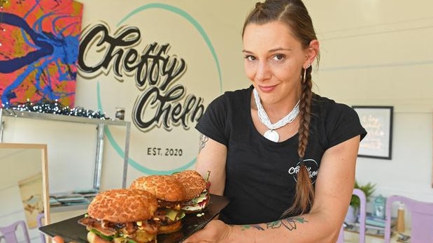 Michelle Lowe in 2020 at the original Cheffy Chelby in Port Noarlunga. Picture: Tom Huntley