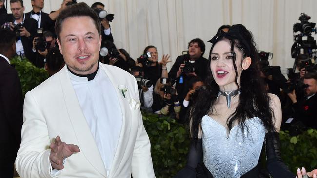 Elon Musk and Canadian musician Grimes have two children together. Picture: AFP