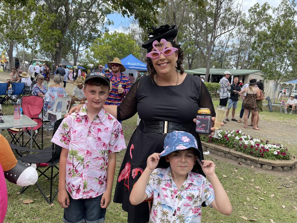 The theme was flamingoes for one race-going group.