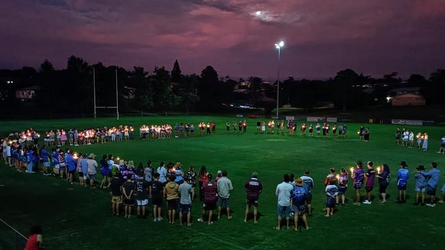 The Gympie community gathered on Saturday to give Levi Hanna a touching send-off. Photo: Tessa Palmer Ross