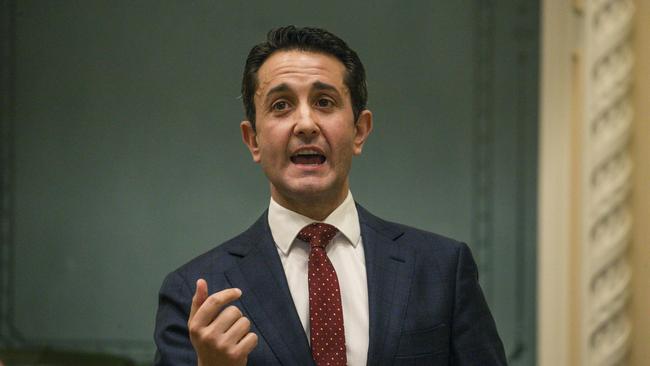 Queensland Premeir David Crisafulli speaks during Question Time in parliament earlier this week. Picture: Glenn Campbell