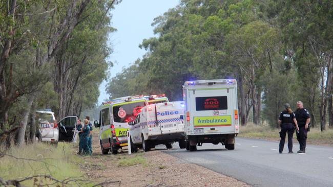 Two police officers and the resident of a nearby property were murdered at a property at Wieambilla, south of Chinchilla, about 4.40pm Monday. Picture Harry Clarke/Country Caller