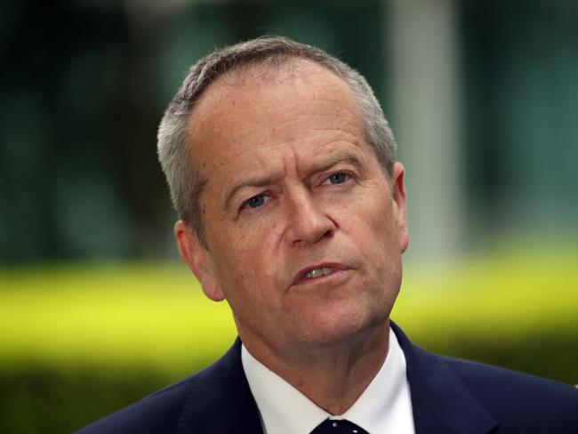 Leader of the Opposition Bill Shorten with  Deputy Leader of the Opposition, Shadow Minister for Education & Shadow Minister for Women Tanya Plibersek, during a press conference at Parliament House in Canberra. Picture Gary Ramage