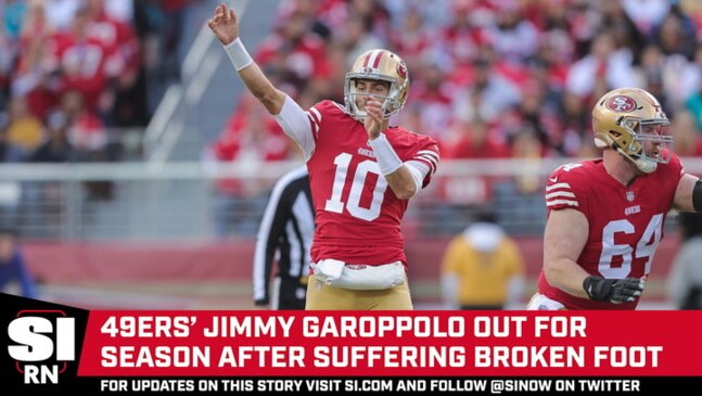 Niners QB Jimmy Garoppolo suffered broken foot vs. Dolphins, will