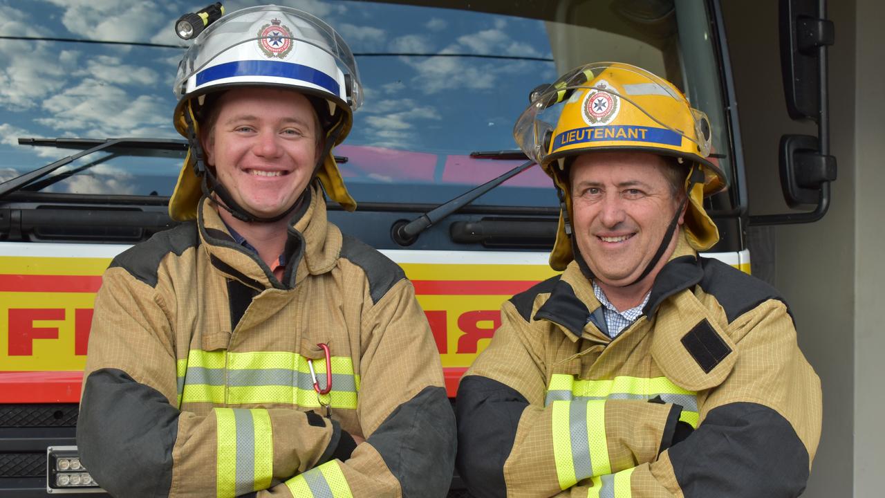 IN THE FAMILY: Dalby auxiliary firefighters Matthew and David Kucks are on the lookout for new recruits. Picture: Sam Turner