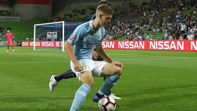 Melbourne City and Olyroos midfielder Riley McGree is happy to put country before club. Picture: Getty Images  