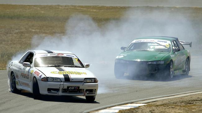 Nathan Weissel racing during the Toyota Drift Australia Series at Barbagallo Raceway in early 2007. Photos: Natalie Slade