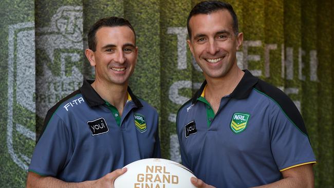 Gerard Sutton and Matt Cecchin laughed off the Smith jokes. (AAP Image/Dan Himbrechts)