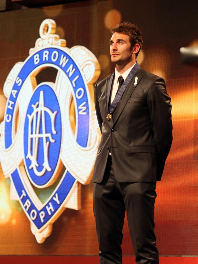 Jobe Watson had his 2012 Brownlow medal taken off him. AAP Image/David Crosling.