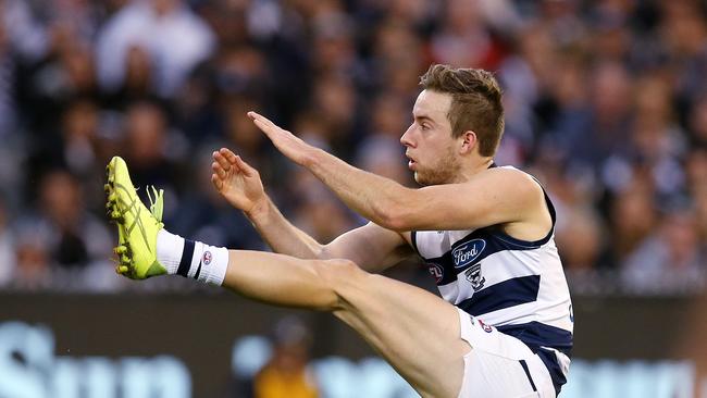 Jordan Cunico playing for the Cats in 2018. Picture: Michael Klein