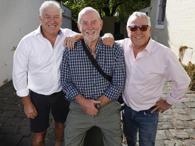 Gerard Healy, Robert Walls and Mike Sheahan in March last year. Picture: Michael Klein