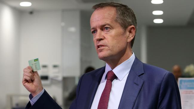 Opposition Leader Bill Shorten’s campaign — including  his expensive “positive policy” booklets — has been heavy on the scaremongering. Picture Kym Smith