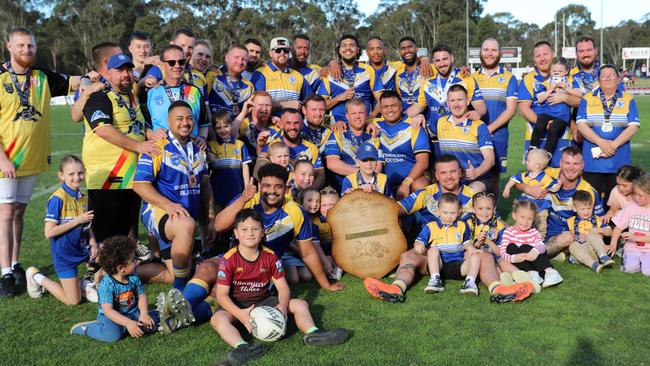 Division 3 Champions: St Patricks celebrate their 56-6 grand final win over Windsor. Picture: Steve Montgomery